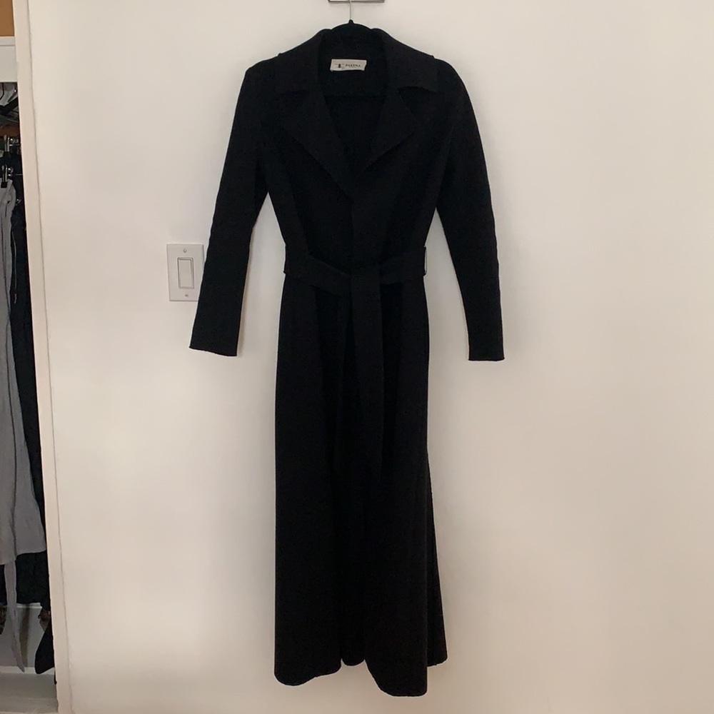 BARENA VENEZIA Black Wool Maxi Coat, IT 40 - Picture 8 of 13